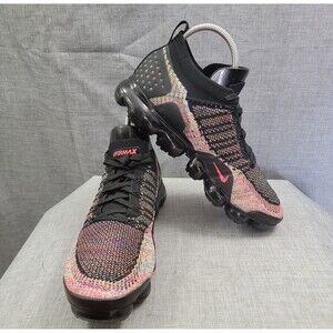 Nike Air VaporMax Flyknit 2 Black Multi-Color Sneakers 942842-017 Mens Size 10.5